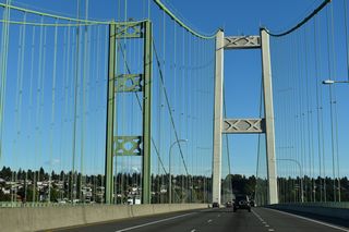 5,979 feet in length, the westbound bridge carried two-way traffic until 2007, when the eastbound span opened to traffic. Tolls were collected for the bridge opened in 1950 until 1965 ("Tacoma Narrows Bridge", 2010).