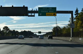 Union Avenue heads south from the Oakland section of Tacoma to an interchange with Tacoma Way (historic U.S. 99) and north from Exit 1 B to the University of Puget Sound.
