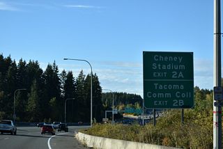 Exit 2 A leads onto S 19th Street east to Cheney Stadium, home of the Class AAA Tacoma Rainiers Minor League Baseball club.