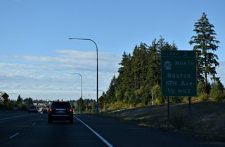 SR 163 stems north from the forthcoming parclo interchange (Exit 3) with Pearl Street to Ruston and the WSDOT Ferry Point Defiance Terminal.