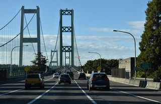 SR 16 previously crossed the 1950-bridge with two-way traffic. Tolls were collected for the 5,979 foot long span until 1965 ("Tacoma Narrows Bridge", 2010).