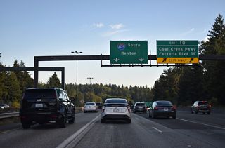 Interstate 405 south at Coal Creek Parkway in Bellevue, Washington