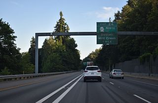 Exit 26 to SR 527 is the first of three exits to the city of Bothell from I-405 south.