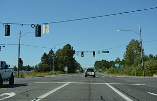 SR 543 stems north from a wye interchange (Exit 275) with Interstate 5 to a signalized intersection with Boblett Street by Blaine High School.