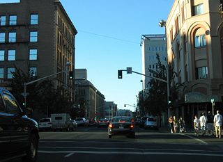 Sprague Avenue leads west from Lincoln Street to Riverside Avenue and the Maple Street Bridge. Eastward, the avenue connects downtown with East Central as unsigned Business Loop I-90 to East Spokane.