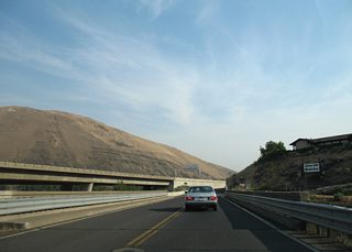 A second 1941-span crosses Ahtanum Creek ahead of the Main Street merge with U.S. 97. Southbound motorists enter Yakima Indian Reservation.