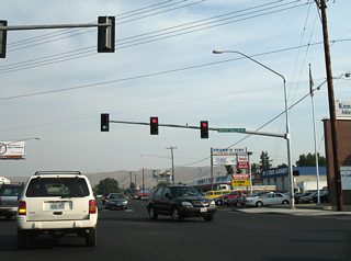 Valley Mall Boulevard continues west from Main Street onto a 2009-completed extension to South 16th Avenue and Yakima Air Terminal.