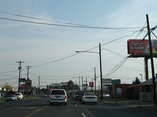 The Yakima street grid consists of east-west alphabet streets from the U.S. 12 freeway southward to the city center. Pictured here is the approach to I Street.
