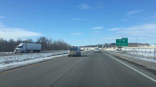 One mile ahead of the Exit 273 where U.S. 45 north parts ways with U.S. 10 west. U.S. 45 serves the Outagamie County city of New London and many Northwoods communities in Wisconsin.