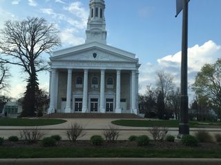 Built in the late 1840s, Lawrence Memorial Chapel is the oldest remaining building on the university grounds. It faces College Avenue just west of Union Street.
