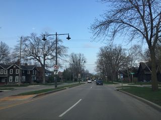 The remaining intersections along College Avenue to the Fox River are closed off by medians.
