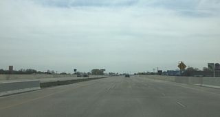 The loop ramp from County G (Main Avenue) merges onto the Ashland Avenue connection just ahead of the merge onto Interstate 41 south.