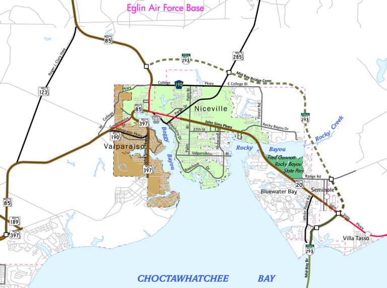 AARoads map of Niceville, Florida