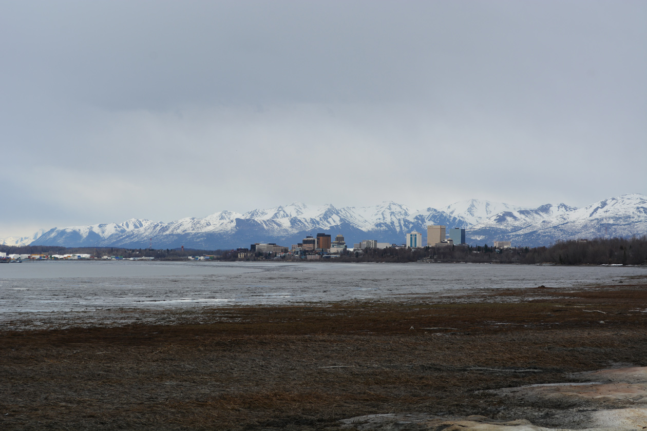 Anchorage and the Chugach Mountains in Alaska