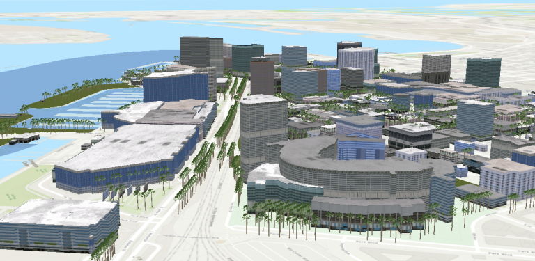 3D scene of San Diego, California