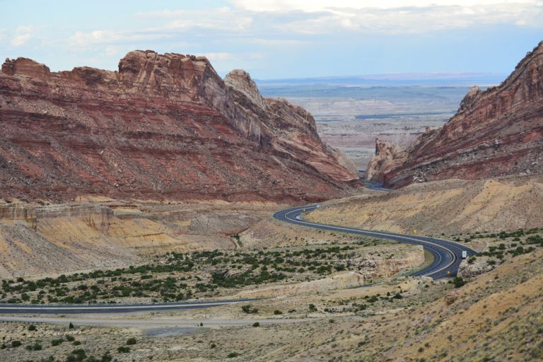 I-70 at the Spotted Wolf Viewing Area in Utah