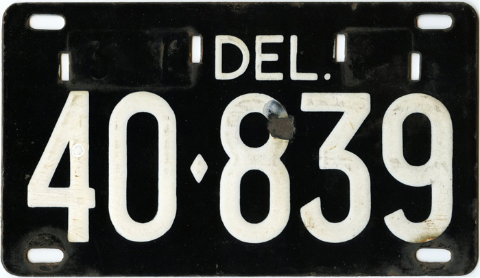 1942 Delaware Tag