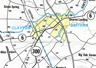 Smyrna, Delaware – 1970s Map