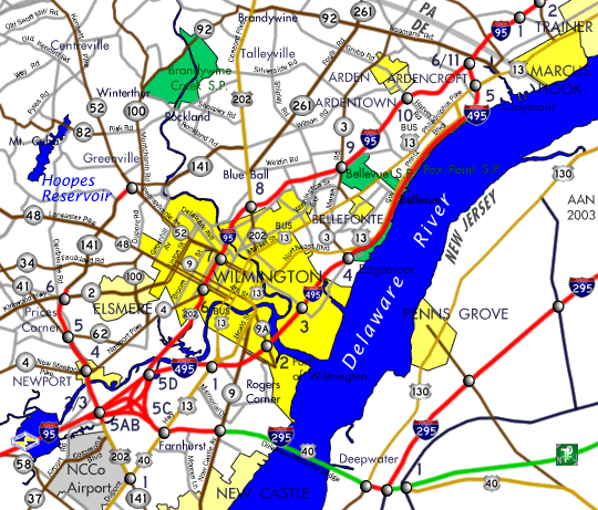Wilmington Metropolitan Area Map - AARoads