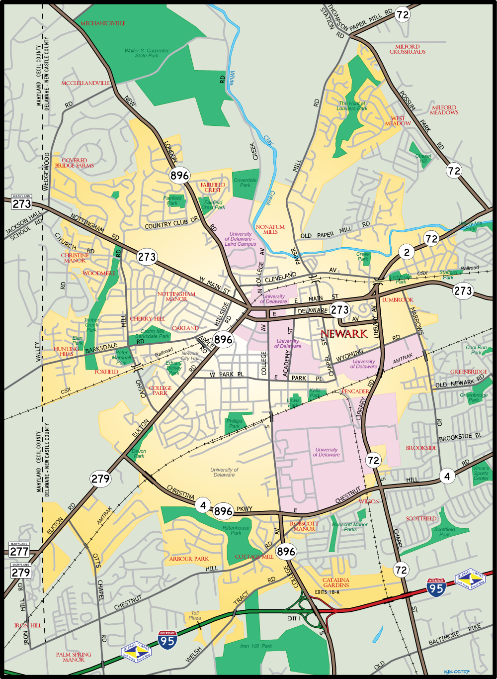 Newark, DE Map
