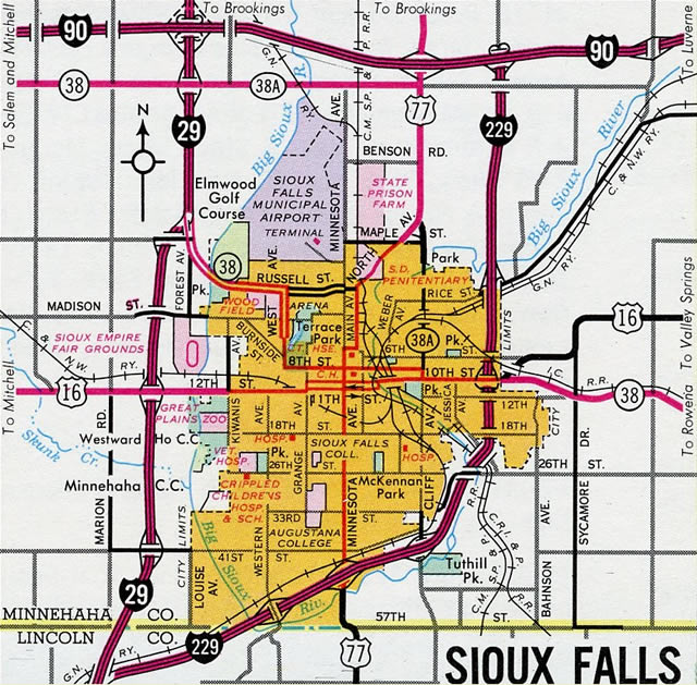 Sioux Falls Printable Map