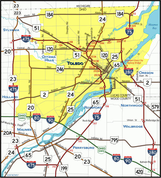 Toledo, OH Map