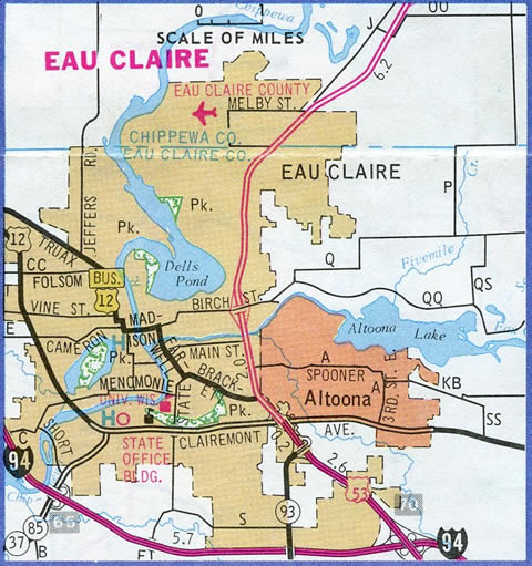 Map Of Eau Claire Wi Eau Claire - Aaroads