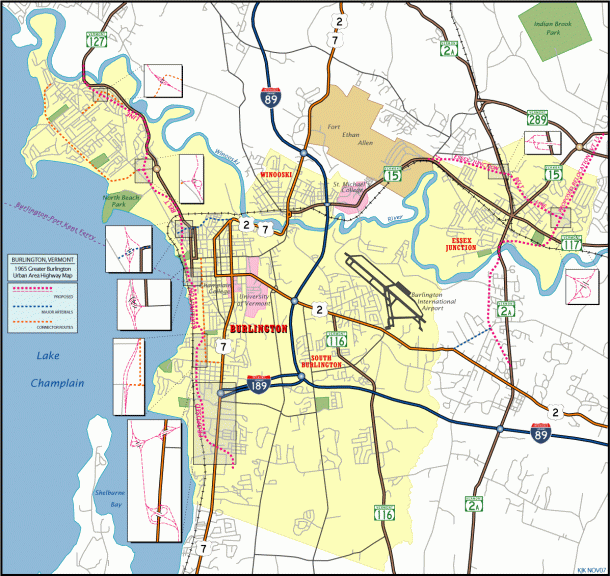 1965 Greater Urban Area Highway Plan map