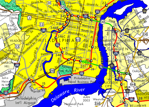 Central Philadelphia Map - AARoads