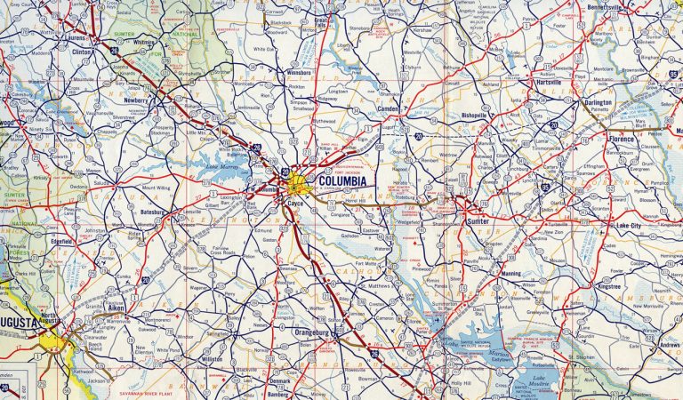 I-20 - South Carolina 1967 Map