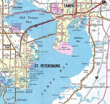 1972 Map of Tampa Bay, FL