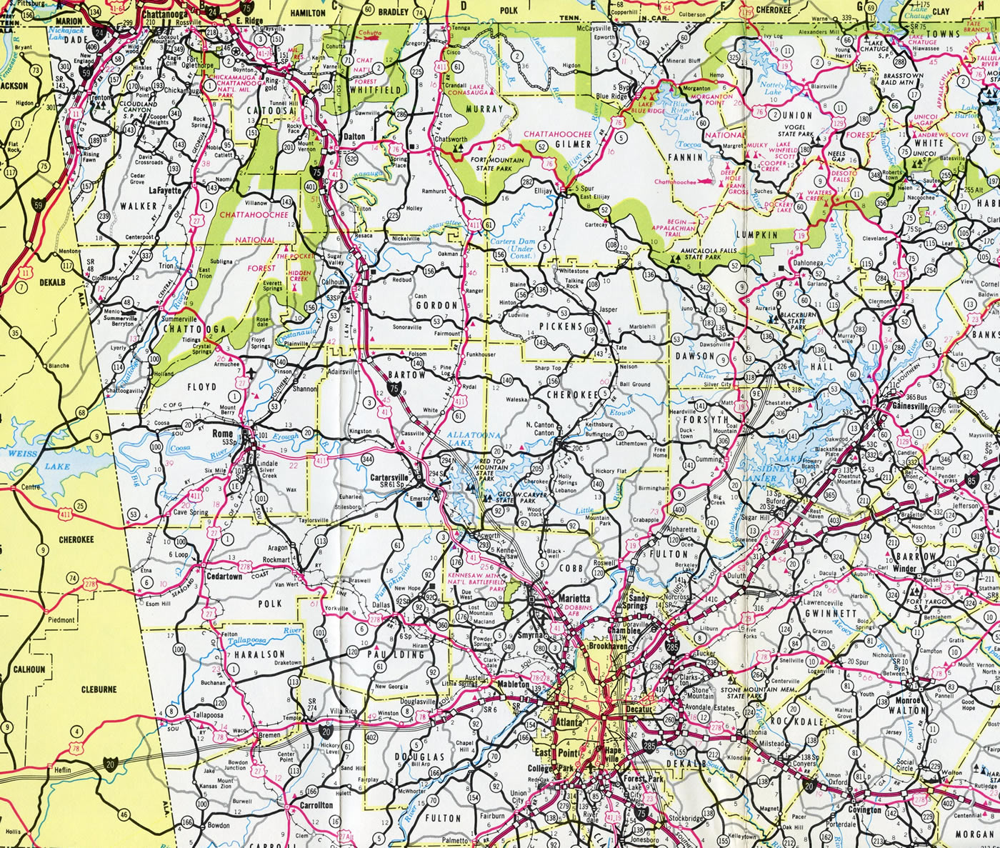 Atlanta I 75 Construction Map 