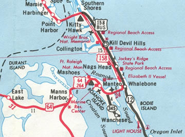 Outer Banks Map With Mileposts - New River Kayaking Map