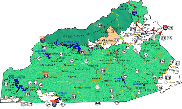 Western North Carolina Map