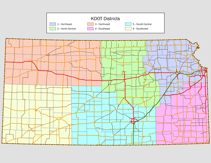 Road Map of Kansas