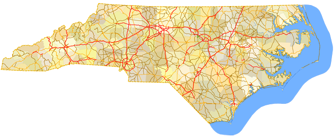 North Carolina Map Map of North Carolina