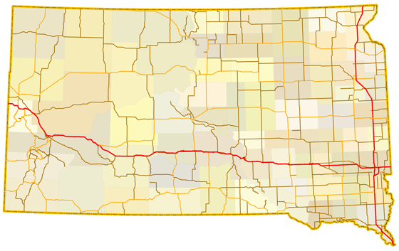 Map of South Dakota