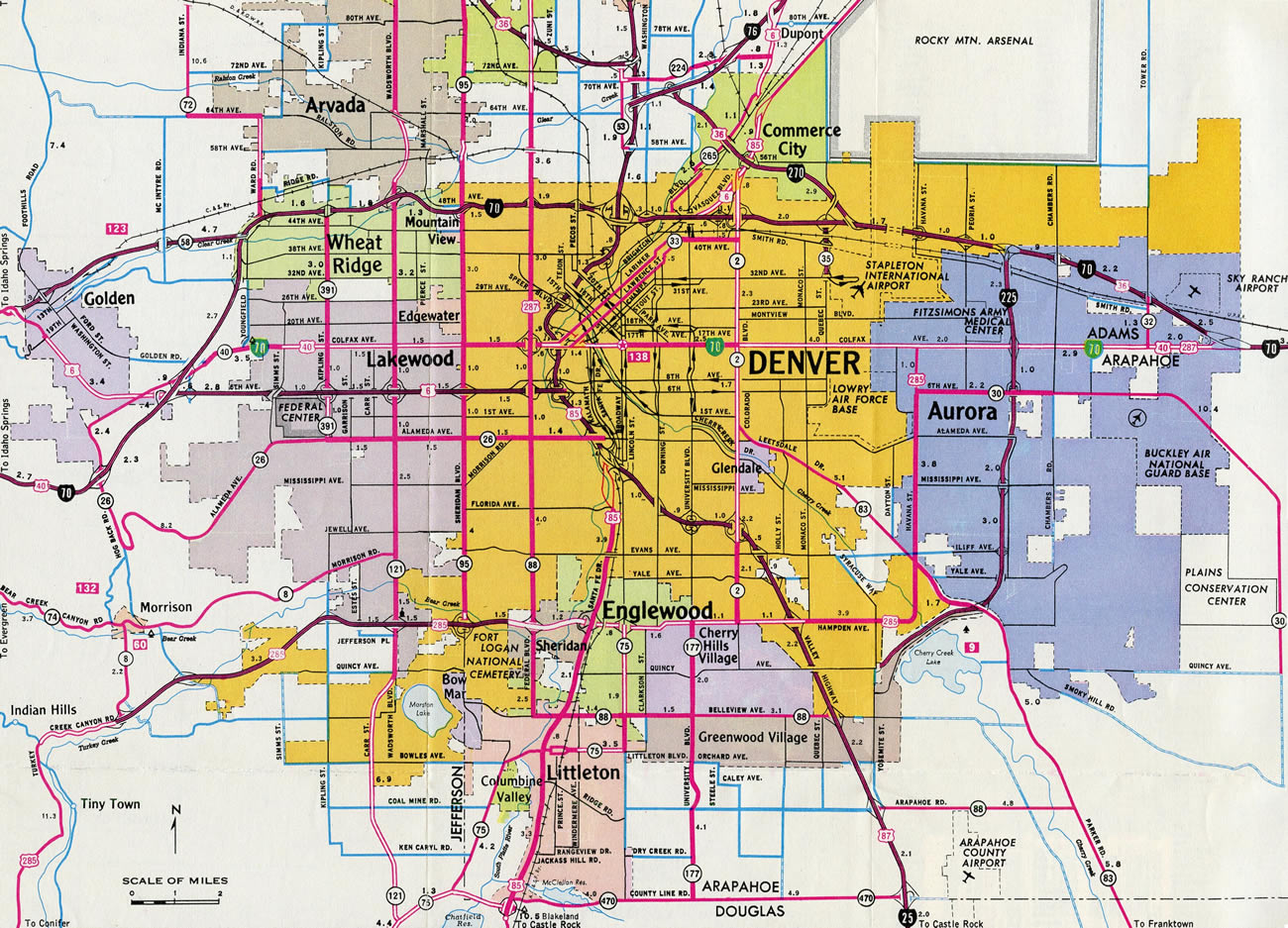 Denver County Map With Streets - Aurlie Philippa