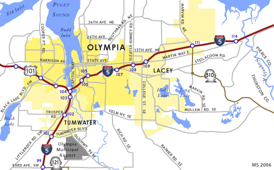 Map of Olympia, Washington