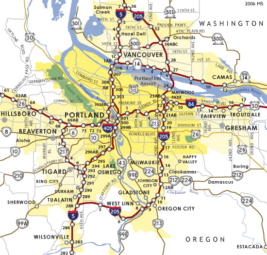 map of portland metro area Portland Aaroads map of portland metro area