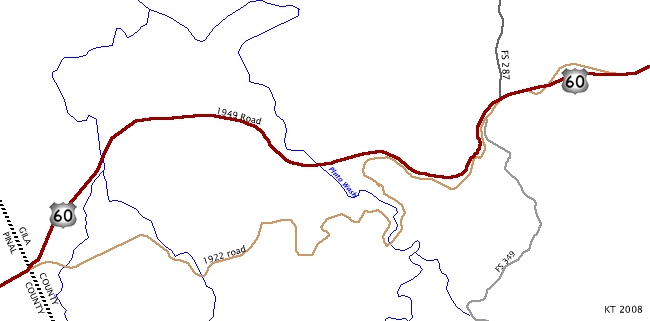 US 60 Pinto Wash, AZ Map