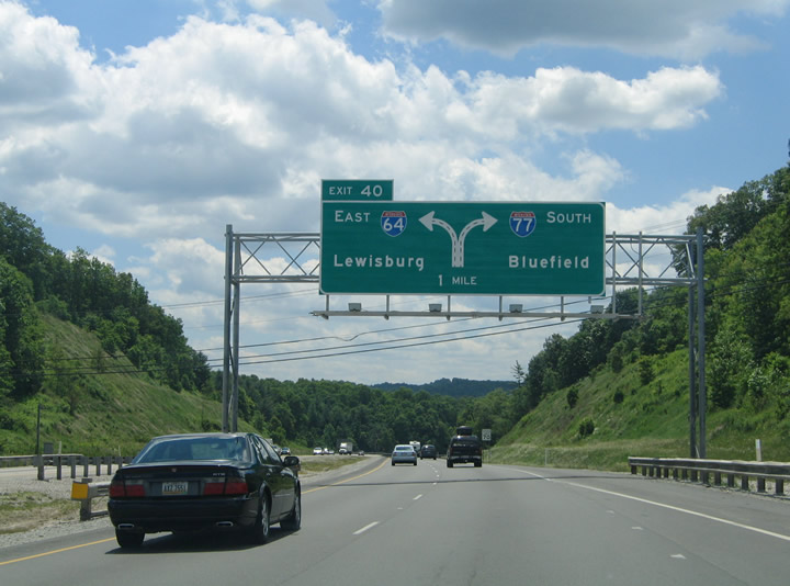 Directions To Interstate 64 East Interstate 64 East & 77 South - Beckley To Charleston - Aaroads - West  Virginia