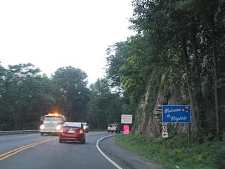 Welcome to Virginia sign posted on the 0.6 mile long stretch of U.S. 340 through Loudon County.