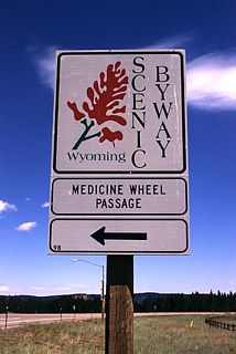 U.S. 14 Alternate is the Medicine Wheel Scenic Byway, so named by the Medicine Wheel, a site of spiritual meaning to Native Americans. Its origins are shrouded in mystery. Photo taken by Jonathan Winkler, 8/00.