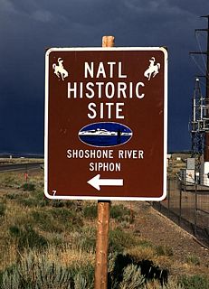 U.S. 14 Alternate Shoshone River Historical Site signage. Photo taken by Jonathan Winkler, 8/00.