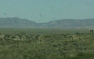 This is a sample of the rugged terrain encountered along eastbound U.S. 20-26 between Shoshoni and Casper.