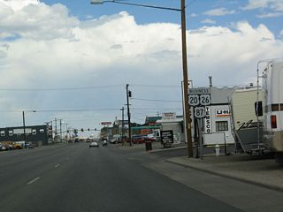 This section of the Yellowstone Highway is light industrial and commercial, with a variety of vendors line the street.