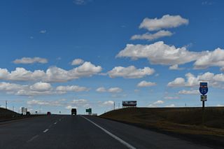 Interstate 25 rises gradually from the mile-high elevation of Denver to the 6,062-foot elevation of Cheyenne.