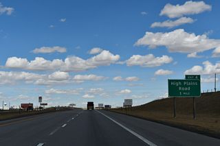 Underway in 2010, the High Plains Road project included constructing a dumbbell interchange (Exit 4) with High Plains Road. The roundabouts at the exchange were the first added into the Wyoming state highway system.1