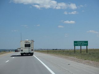 The next six exits from I-25/U.S. 87 northbound serve the Cheyenne metropolitan area.